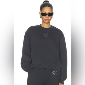 New Alexander Wang Crystal Hotfix Logo  Sweater